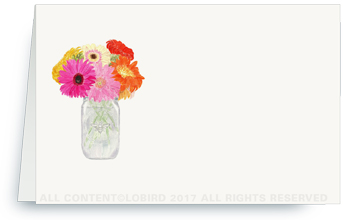Silver Vase of Gerber Daisies placecard